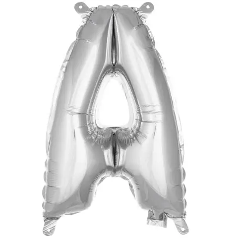 A- HARF 16 İNC GÜMÜŞ RENK BALON 36 CM - Toptan Parti Malzemesi