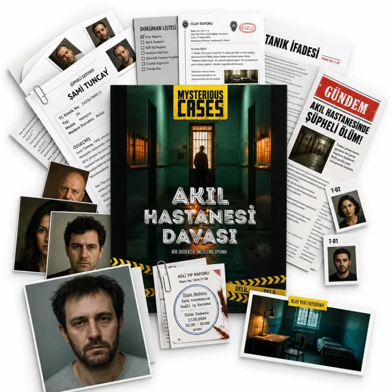 Akıl Hastanesi Davası Gizemli Vaka ve Dedektiflik Oyunu - Toptan Parti Malzemesi