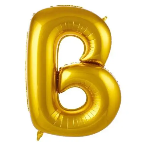 B- HARF 34 İNC GOLD RENK BALON 76 CM - Toptan Parti Malzemesi