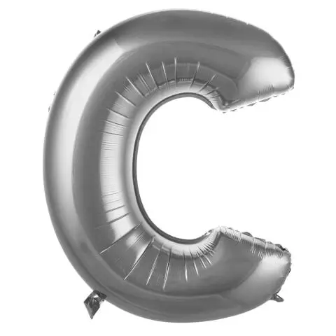 C- HARF 34 İNC GÜMÜŞ RENK BALON 76 CM - Toptan Parti Malzemesi