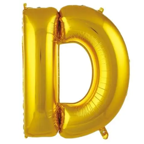 D- HARF 34 İNC GOLD RENK BALON 76 CM - Toptan Parti Malzemesi