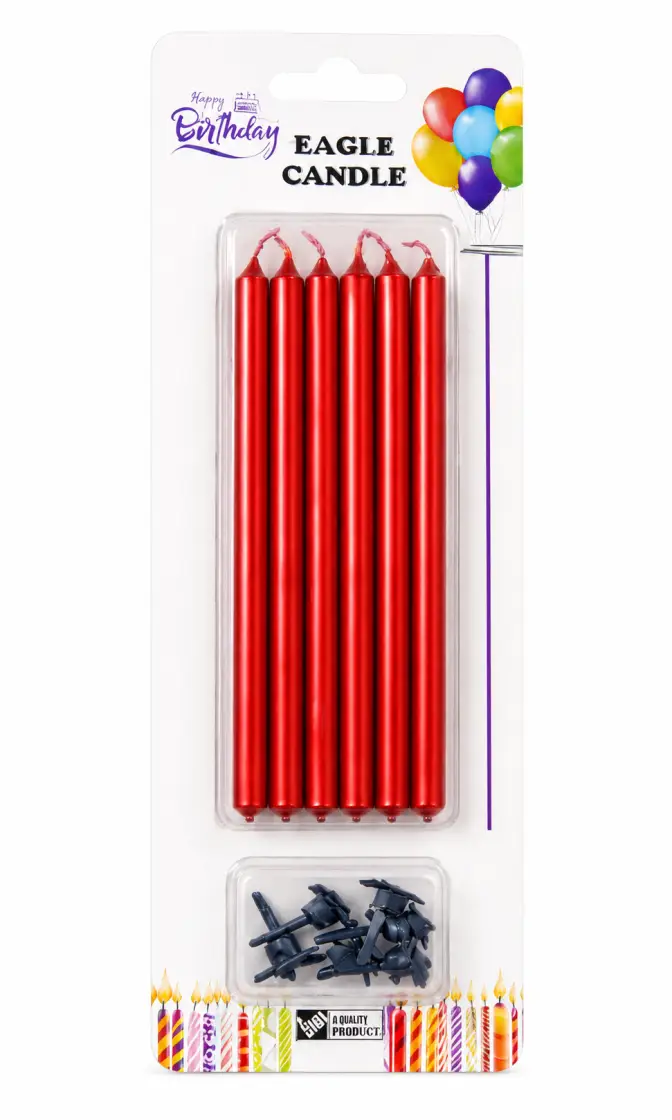 Düz Mum (10 cm) Kırmızı - Toptan Parti Malzemesi