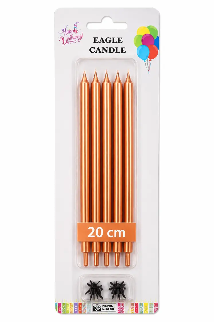 Düz Mum (20 cm) Rose - Toptan Parti Malzemesi
