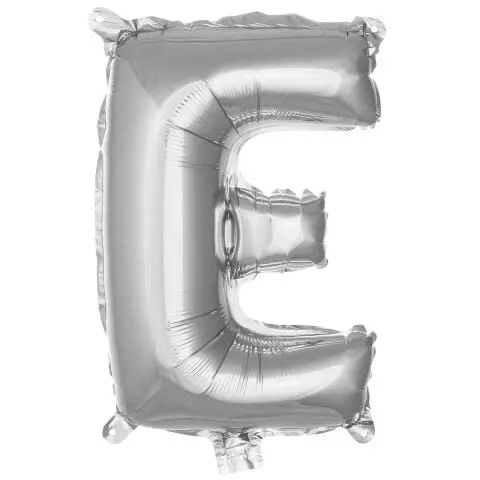 E- HARF 16 İNC GÜMÜŞ RENK BALON 36 CM - Toptan Parti Malzemesi