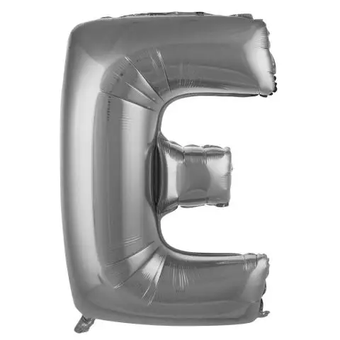 E- HARF 34 İNC GÜMÜŞ RENK BALON 76 CM - Toptan Parti Malzemesi