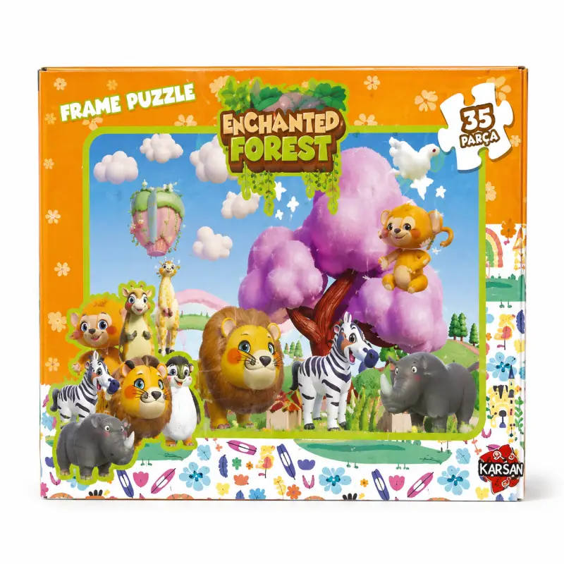 Enchanted Forest Hayvanlar Temalı 35 Parça Çerçeveli Puzzle - Toptan Parti Malzemesi