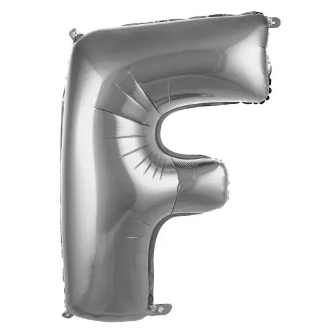 F- HARF 34 İNC GÜMÜŞ RENK BALON 76 CM - Toptan Parti Malzemesi