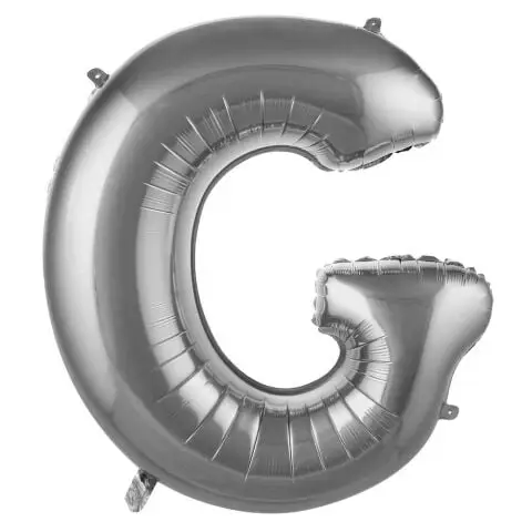 G- HARF 34 İNC GÜMÜŞ RENK BALON 76 CM - Toptan Parti Malzemesi