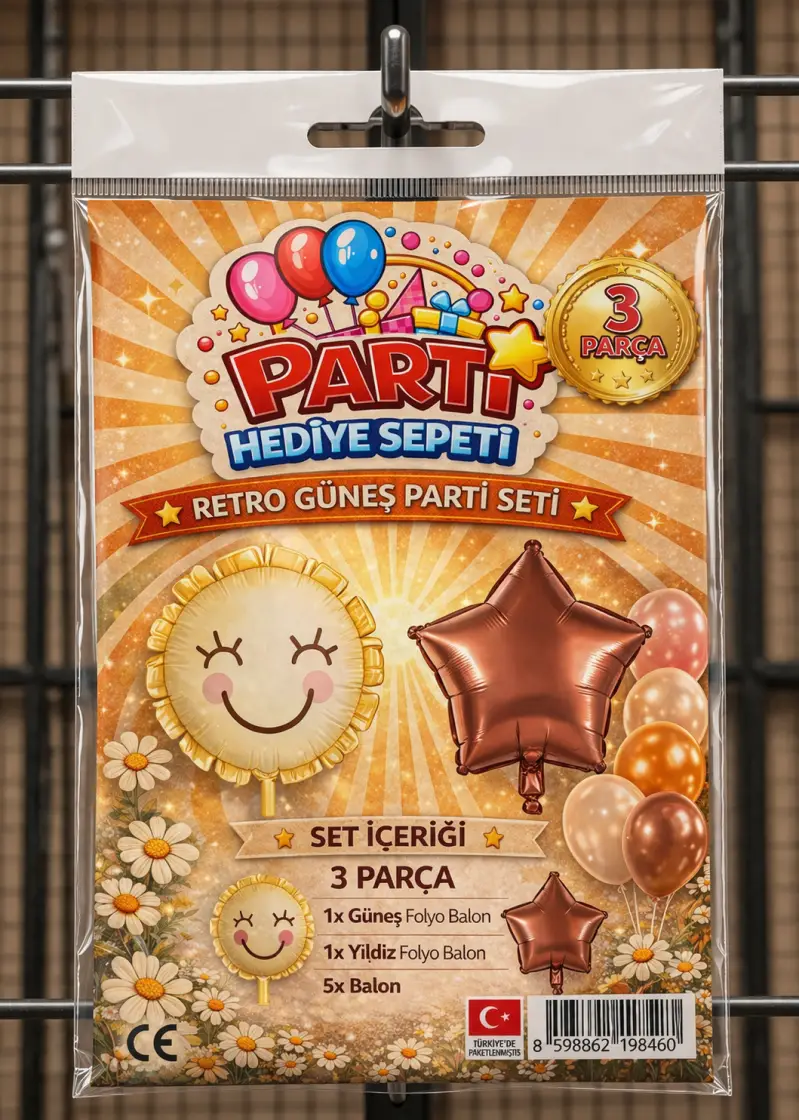 Retro Güneş Mini Parti Seti toptan parti malzemesi