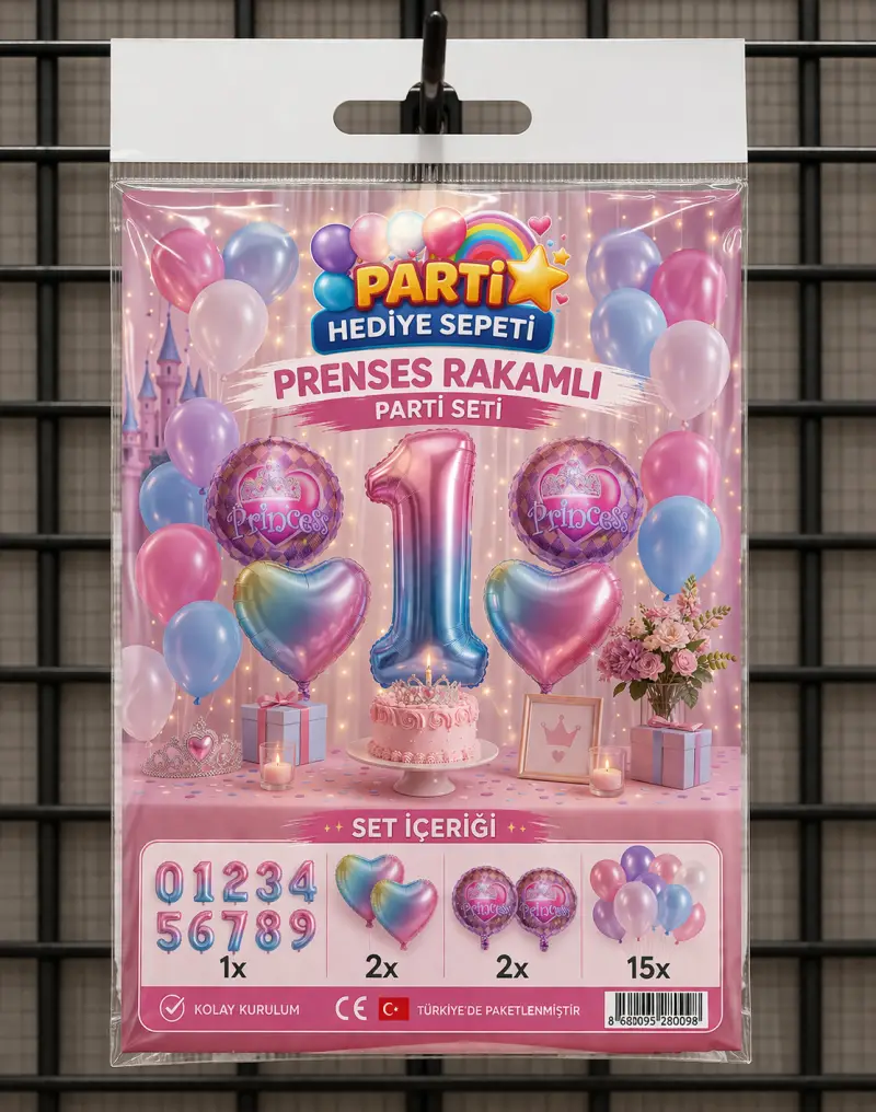 Prenses Rakamlı Parti Seti toptan parti malzemesi