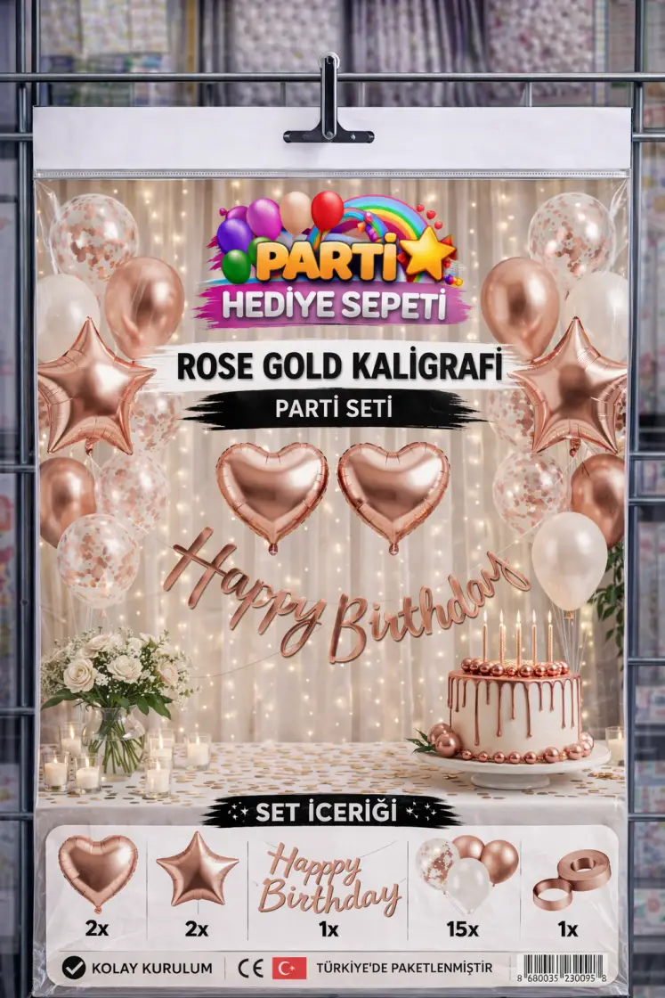 Rose Gold Kaligrafi Parti Seti toptan parti malzemesi