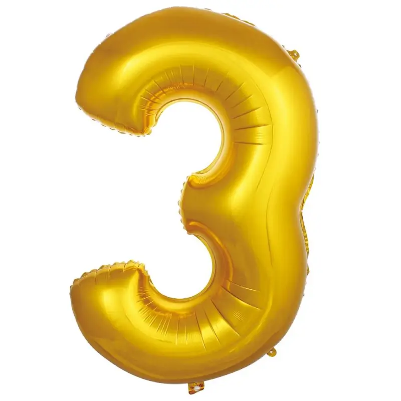 34" Rakam Folyo  ( 3 ) Gold Renk toptan parti malzemesi