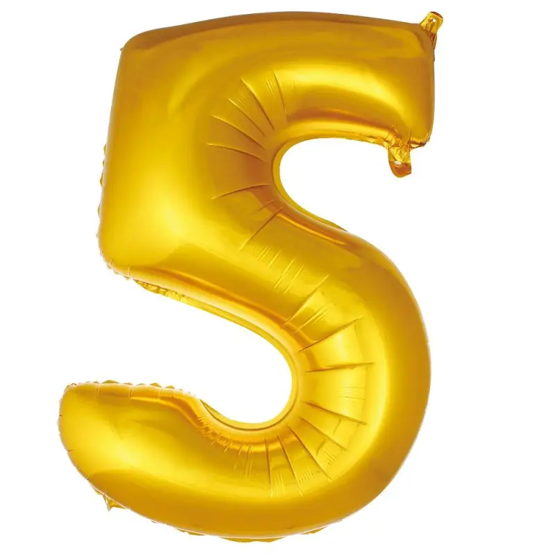 34" Rakam Folyo  ( 5 ) Gold Renk toptan parti malzemesi