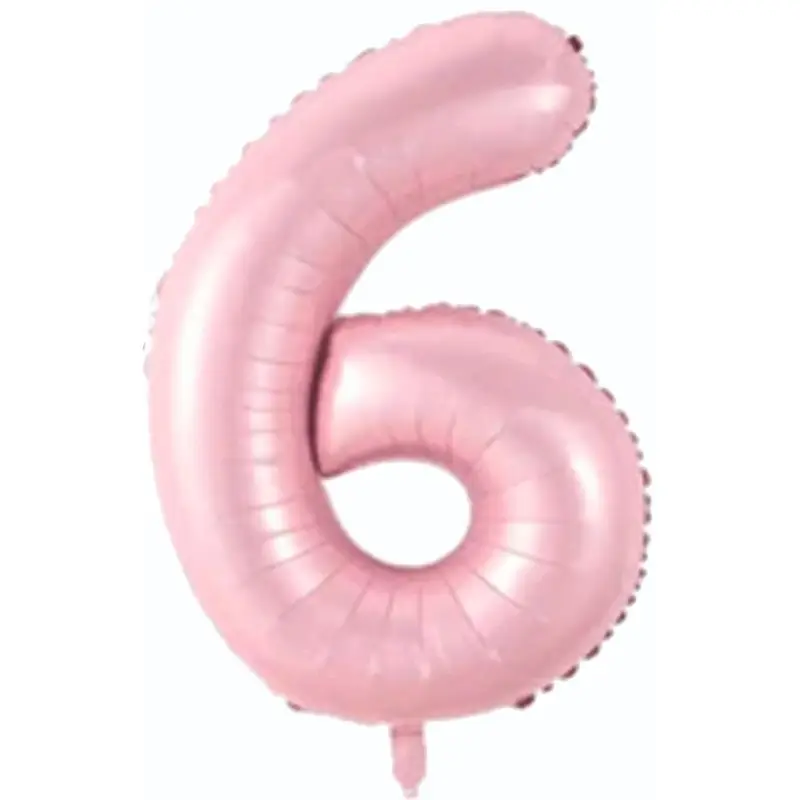 34" Rakam Folyo  ( 6 ) Pembe Renk toptan parti malzemesi