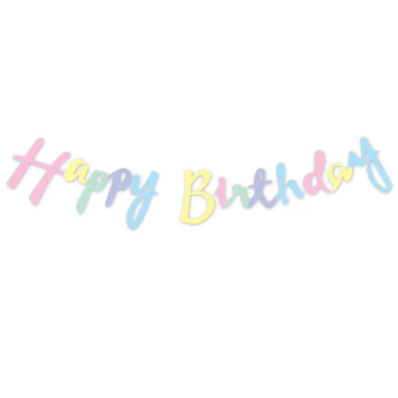 Kaligrafi Banner (Makaron) Happy Birthday toptan parti malzemesi