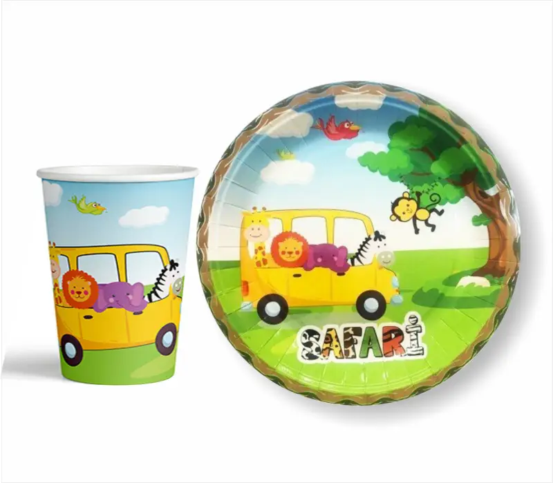 8'Lİ KARTON TABAK BARDAK SAFARİ toptan parti malzemesi