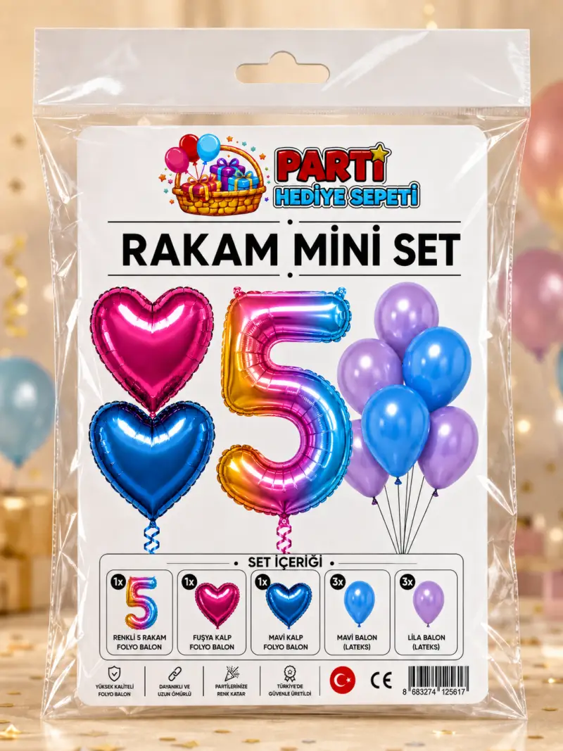 Gökkuşağı Rakam Mini Parti Seti (5)