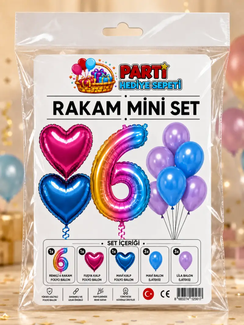 Gökkuşağı Rakam Mini Parti Seti (6)