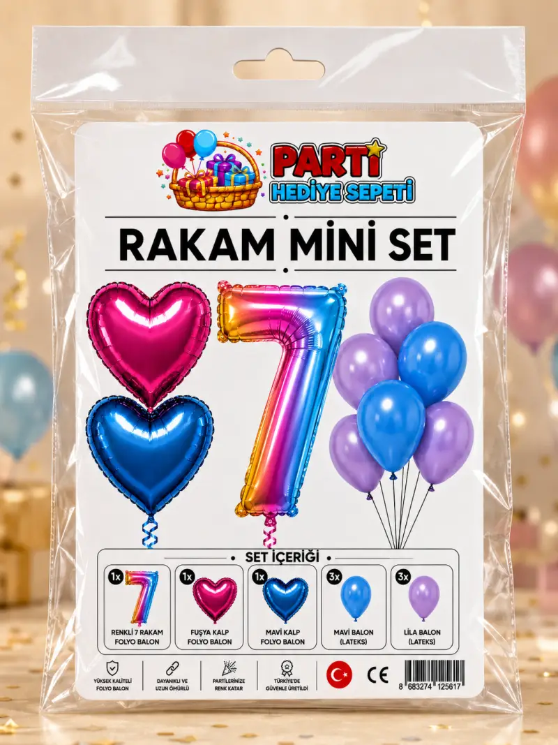 Gökkuşağı Rakam Mini Parti Seti (7)