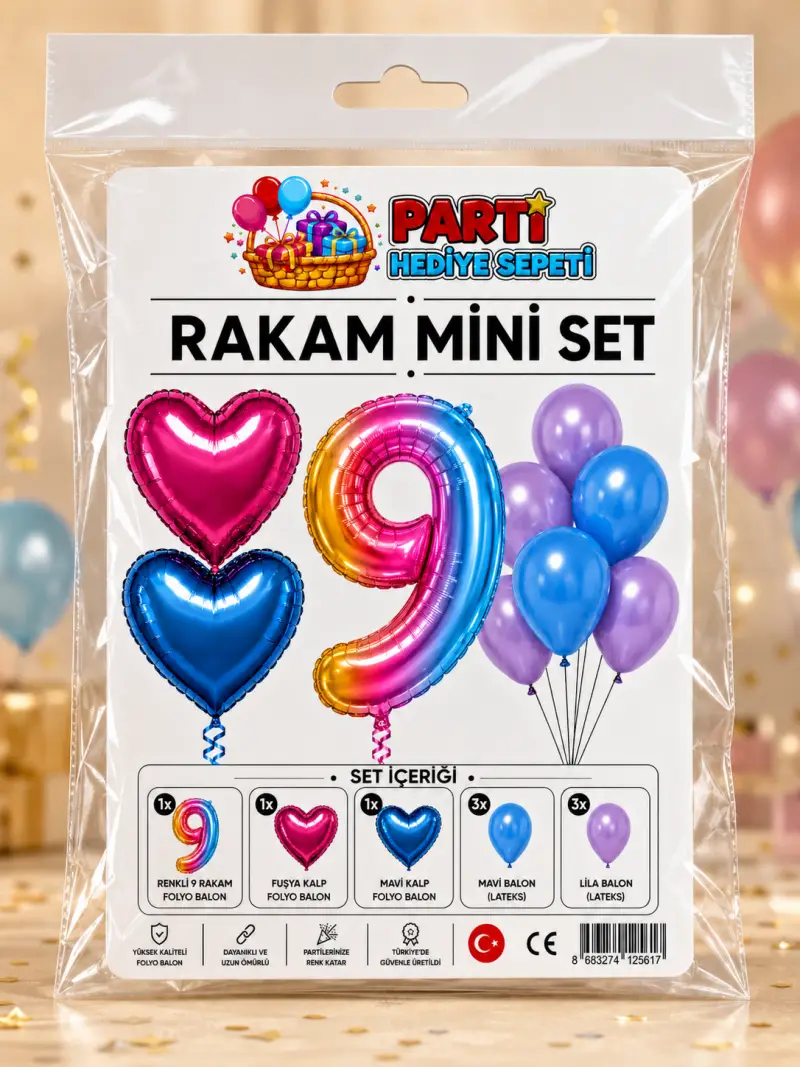 Gökkuşağı Rakam Mini Parti Seti (9)