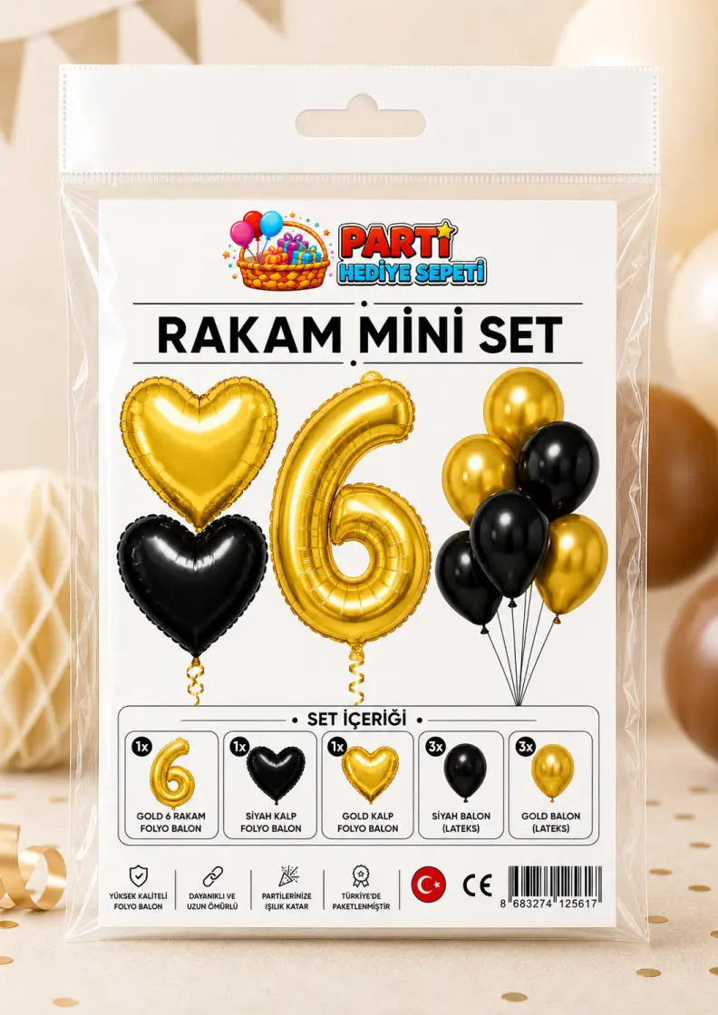 Gold Rakam Mini Parti Seti (6)