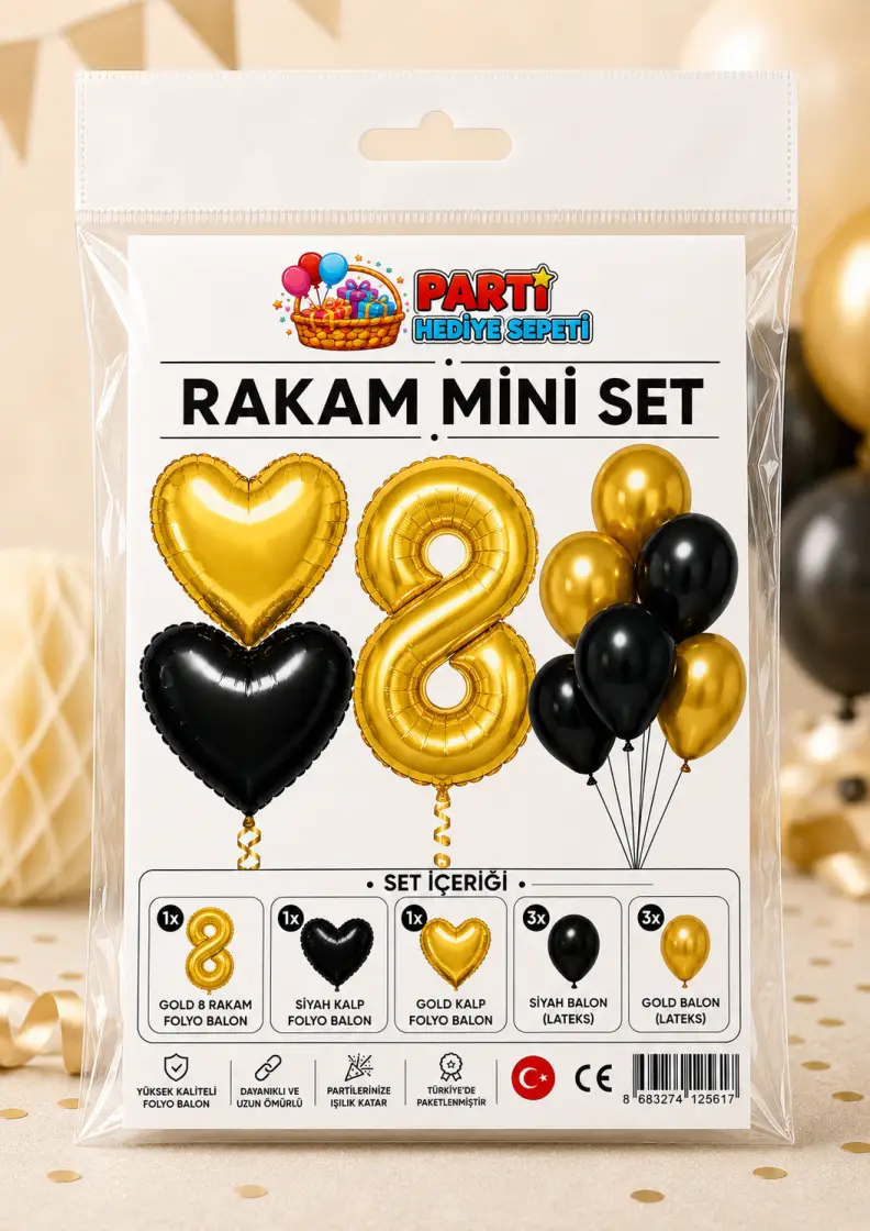 Gold Rakam Mini Parti Seti (8)