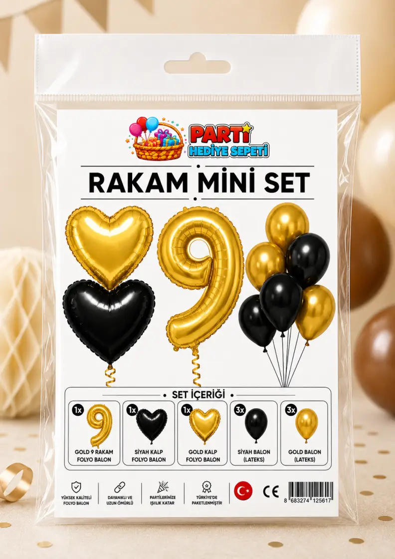 Gold Rakam Mini Parti Seti (9)