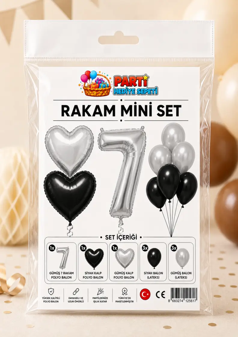 Gümüş Rakam Mini Parti Seti (7)