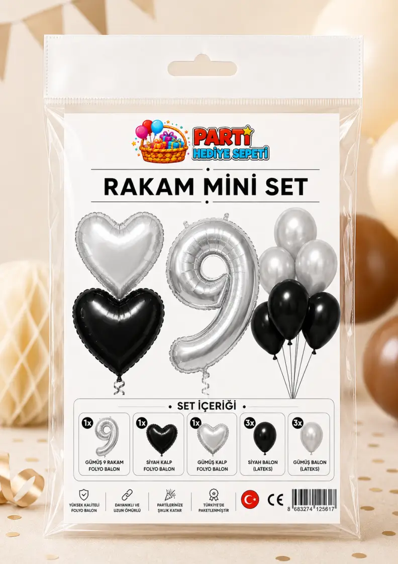 Gümüş Rakam Mini Parti Seti (9)