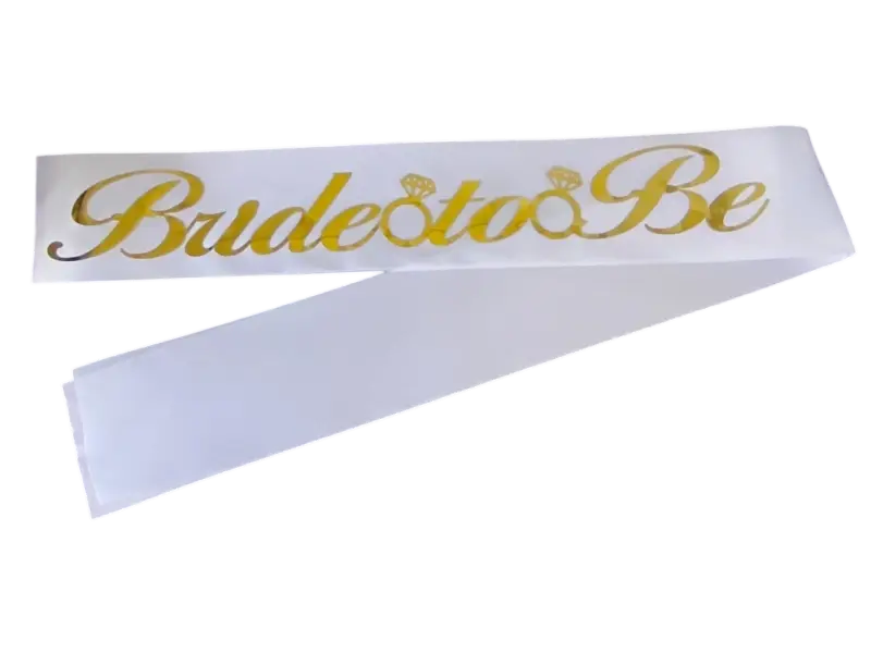 KUŞAK BEYAZ BRİDE TOBE GOLD - Toptan Parti Malzemesi