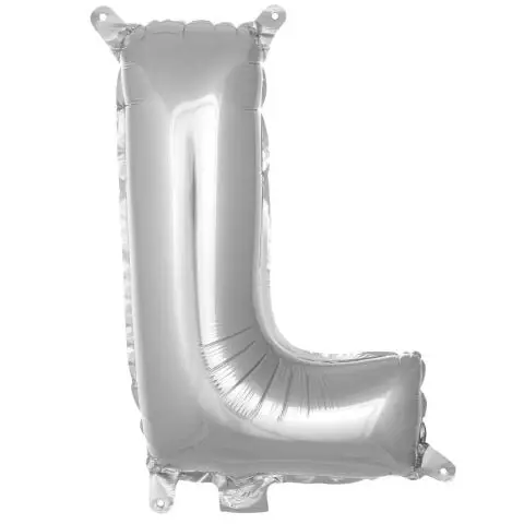L- HARF 16 İNC GÜMÜŞ RENK BALON 36 CM - Toptan Parti Malzemesi