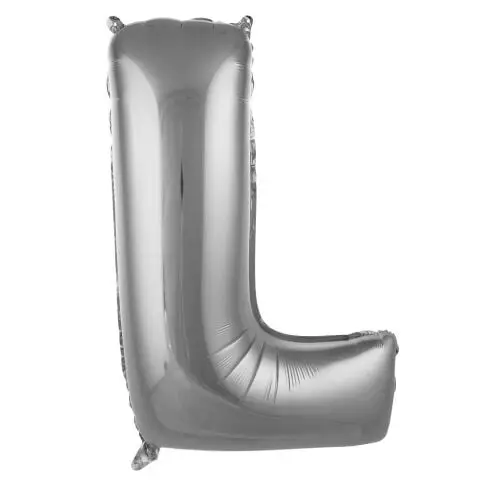 L- HARF 34 İNC GÜMÜŞ RENK BALON 76 CM - Toptan Parti Malzemesi