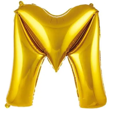 M- HARF 34 İNC GOLD RENK BALON 76 CM - Toptan Parti Malzemesi