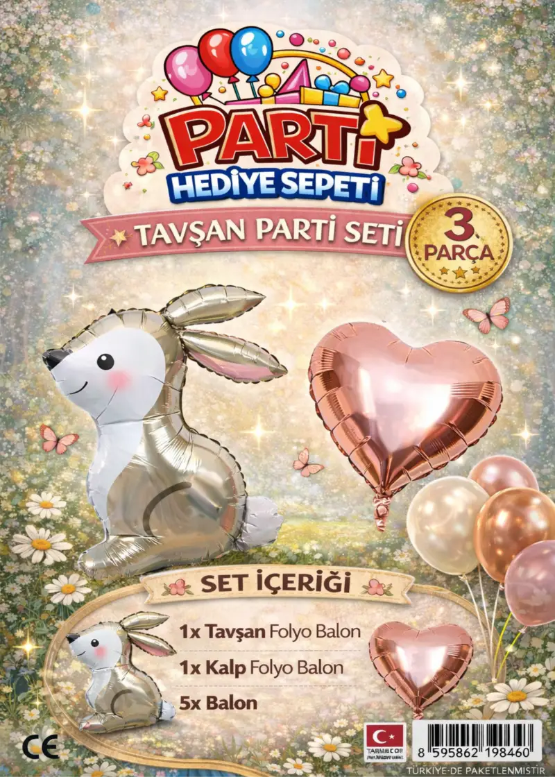Tavşan Temalı Mini Parti Seti - Toptan Parti Malzemesi
