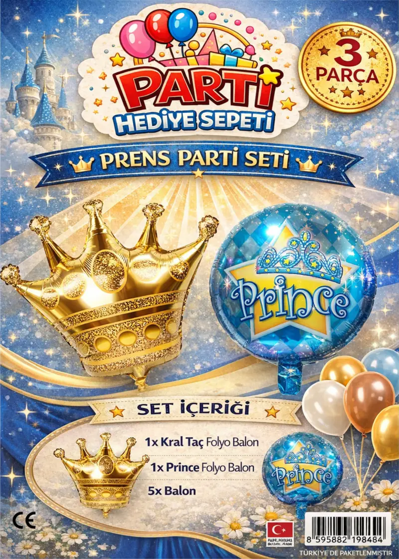 Prens Temalı Mini Parti Seti - Toptan Parti Malzemesi