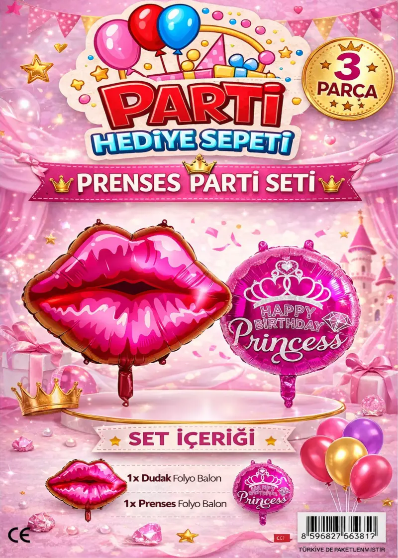 Prenses Temalı Mini Parti Seti - Toptan Parti Malzemesi