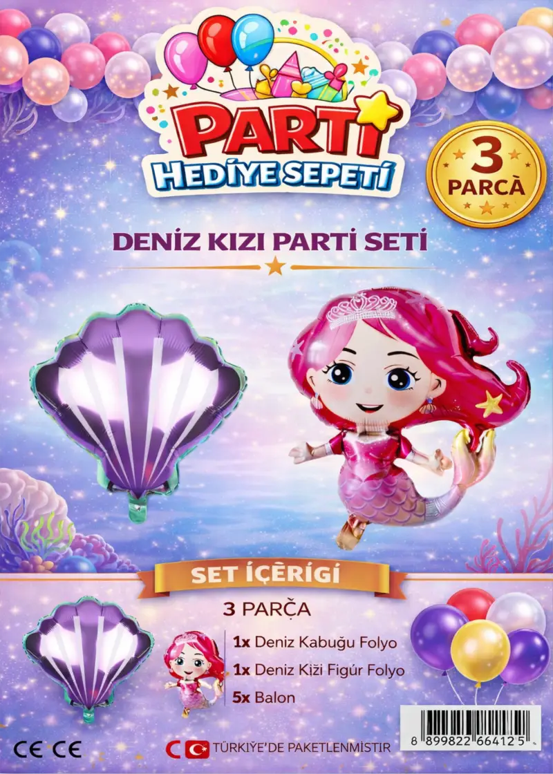 Deniz Kızı Mini Parti Seti - Toptan Parti Malzemesi