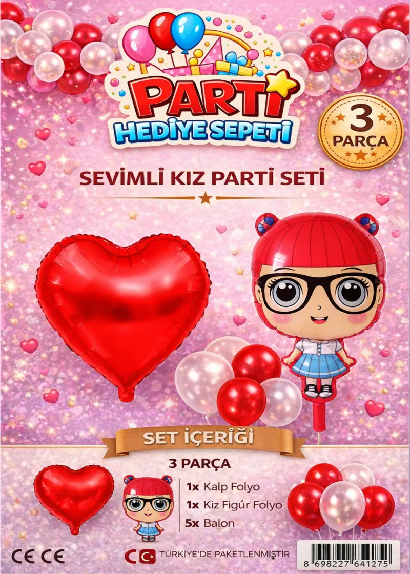 Sevimli Mini Kız Parti Seti - Toptan Parti Malzemesi