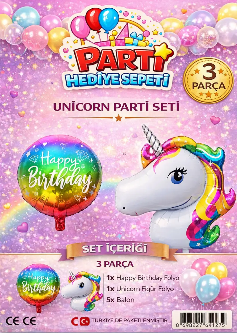 Unicorn Mini Parti Seti - Toptan Parti Malzemesi
