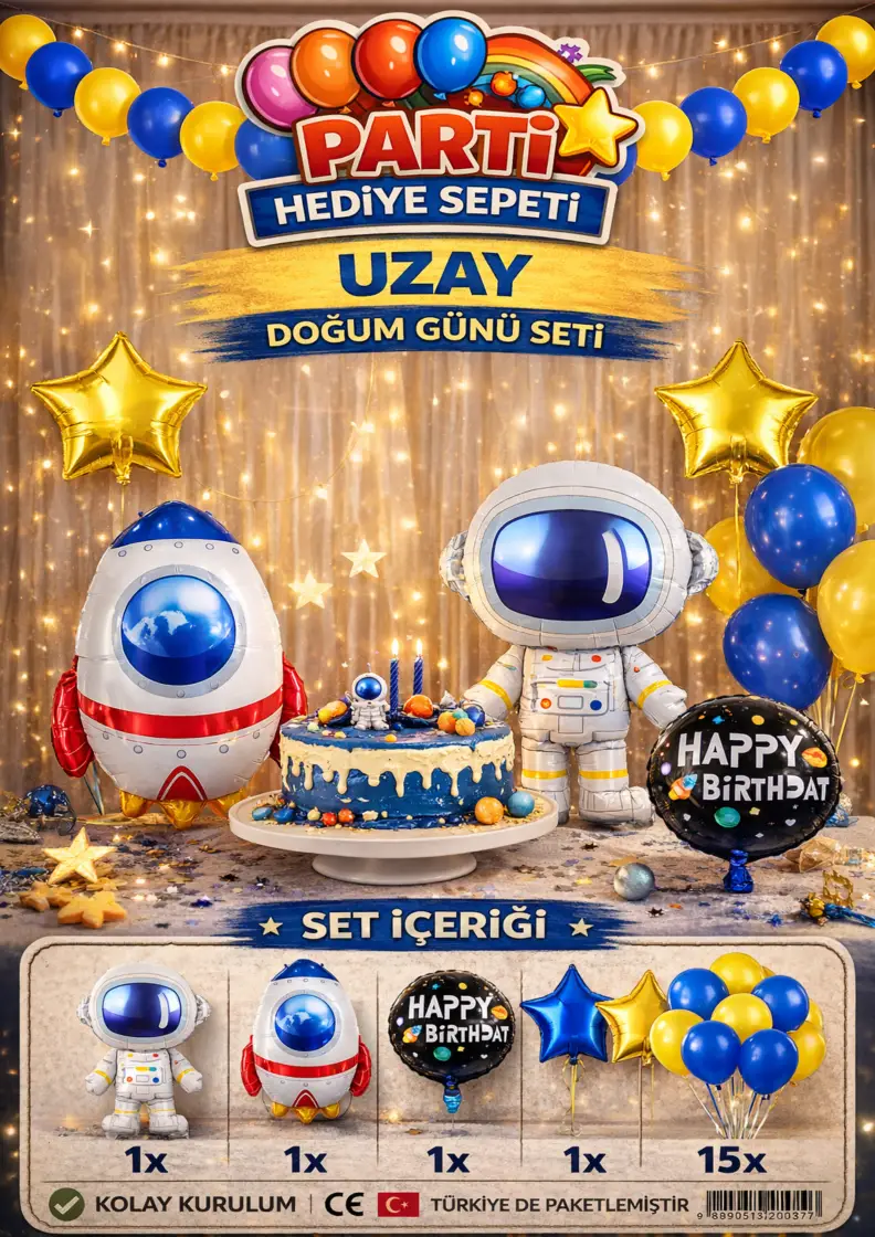 Uzay Doğum Günü Seti - Toptan Parti Malzemesi