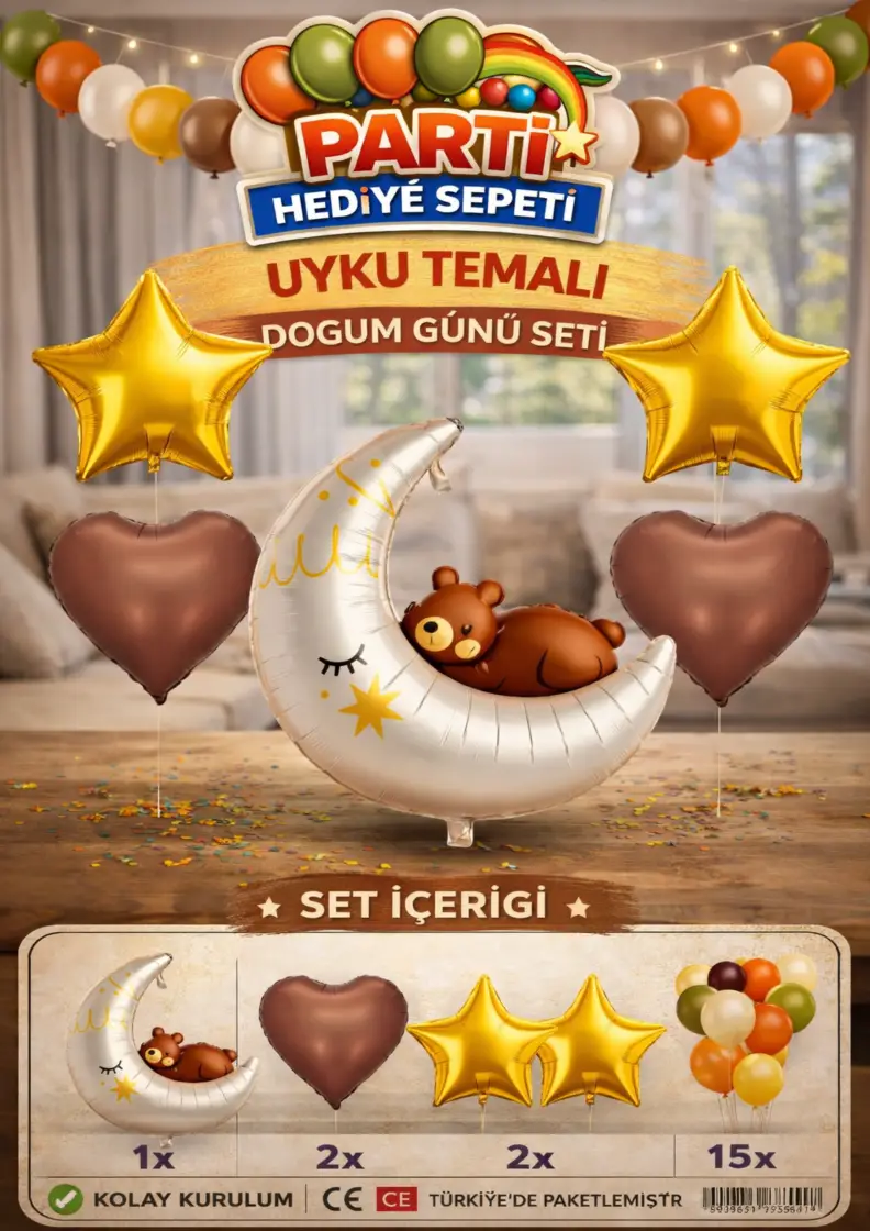 Uyku Temalı Doğum Günü Seti - Toptan Parti Malzemesi