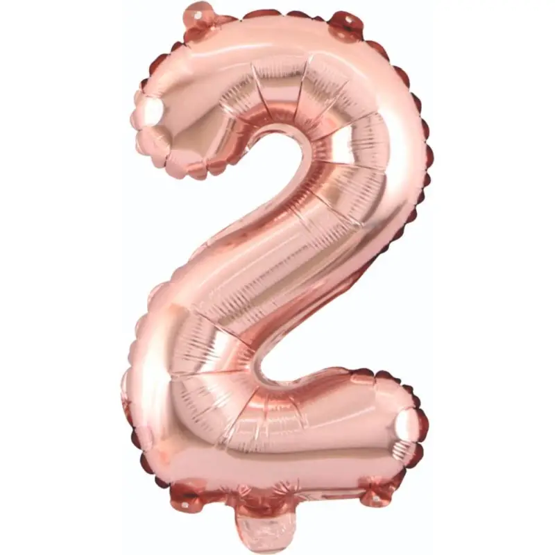 34" Rakam Folyo  ( 2 ) Rose Gold Renk - Toptan Parti Malzemesi