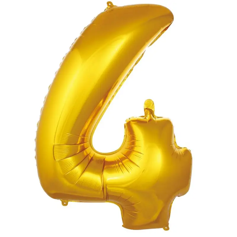 34" Rakam Folyo  ( 4 ) Gold Renk - Toptan Parti Malzemesi