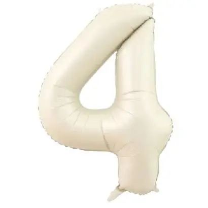 34" Rakam Folyo  ( 4 ) Krem Renk - Toptan Parti Malzemesi