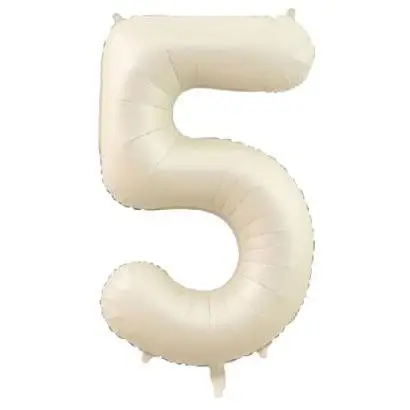 34" Rakam Folyo  ( 5 ) Krem Renk - Toptan Parti Malzemesi