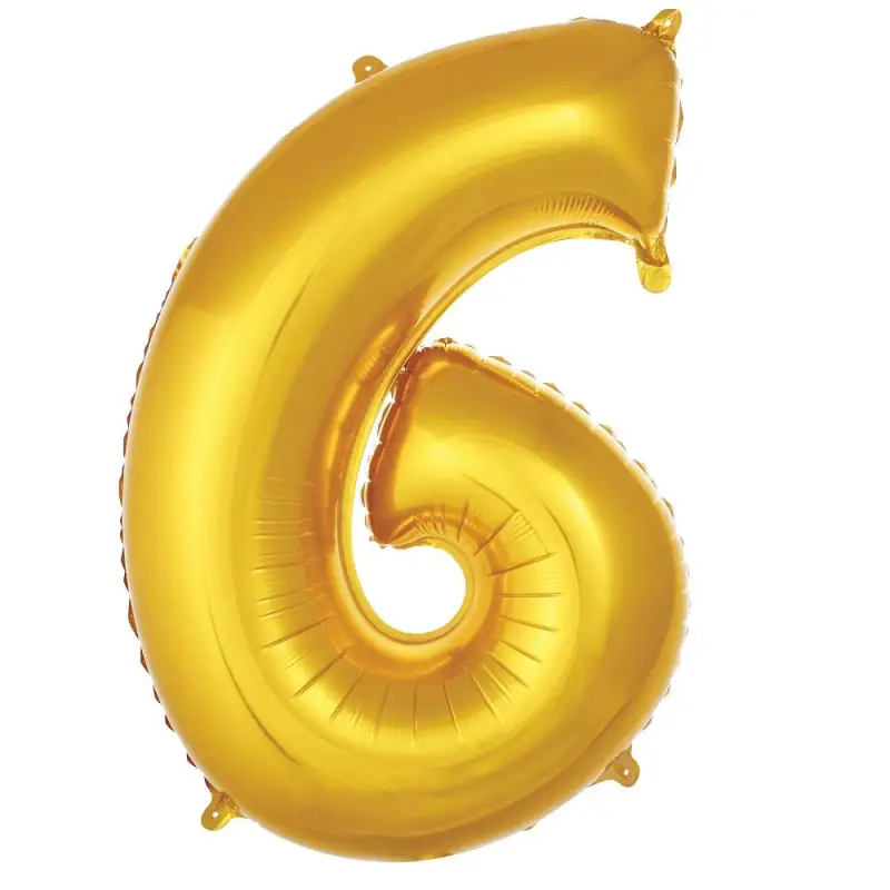 34" Rakam Folyo  ( 6 ) Gold Renk - Toptan Parti Malzemesi