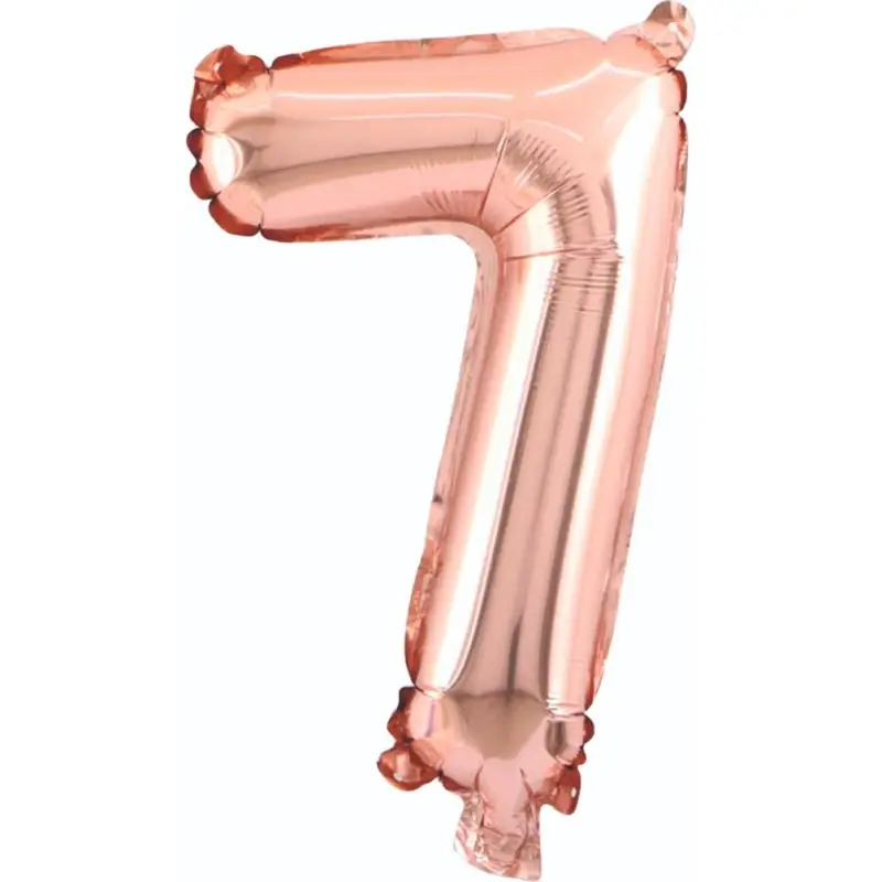 34" Rakam Folyo  ( 7 ) Rose Gold Renk - Toptan Parti Malzemesi
