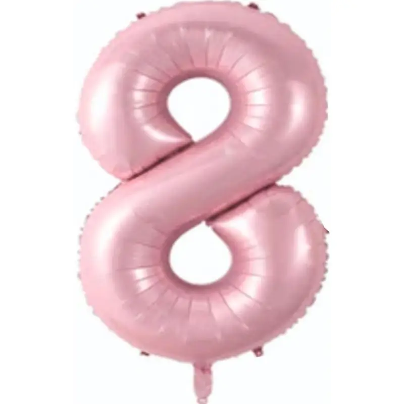 34" Rakam Folyo  ( 8 ) Pembe Renk - Toptan Parti Malzemesi
