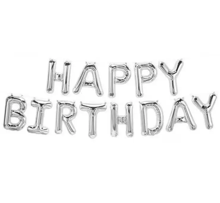 16'' Happy Birthday Gümüş Folyo - Toptan Parti Malzemesi