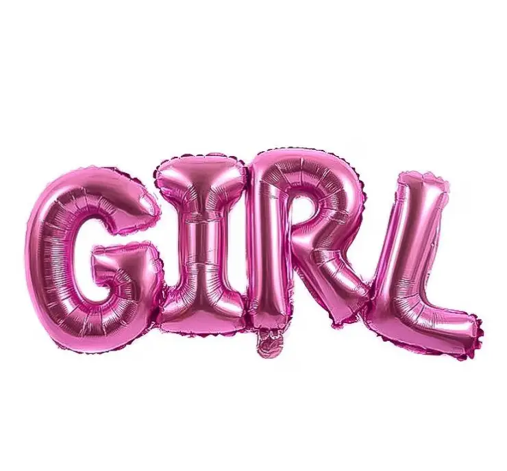 Girl Pembe Yazı Folyo - Toptan Parti Malzemesi